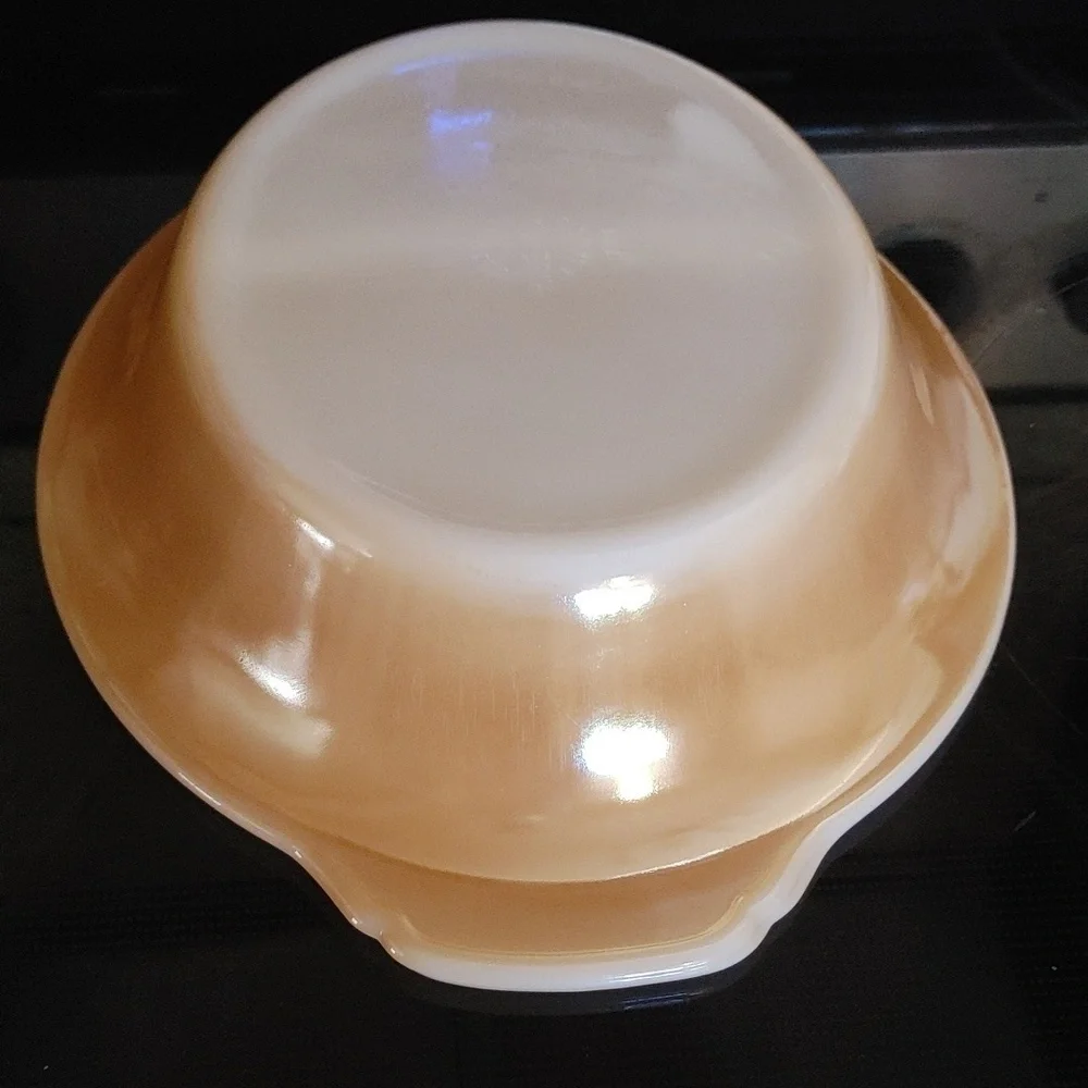 468 FIRE KING Peach Lustre Divided Oval Baking Casserole Dish
